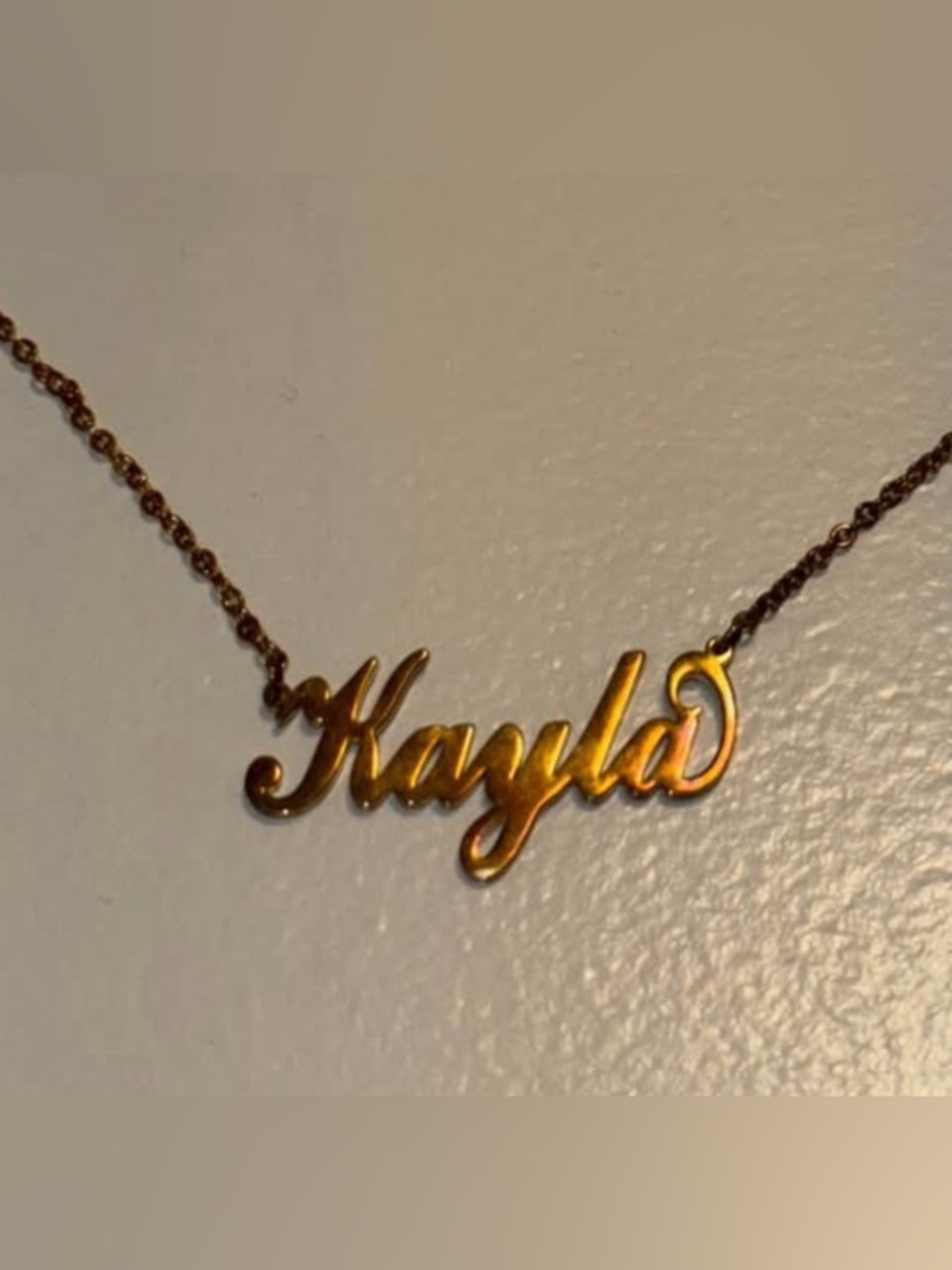 Gold-plated Custom Script Name Necklace - Picture 2 of 3